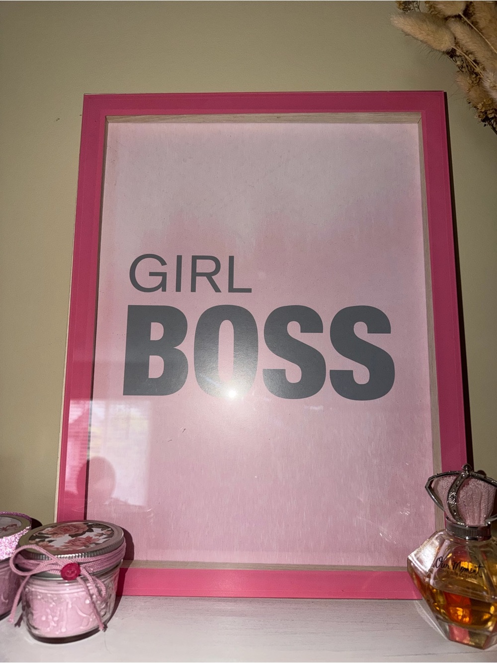 Pink "Girl Boss" Wall Art Print - Motivational Home Decor